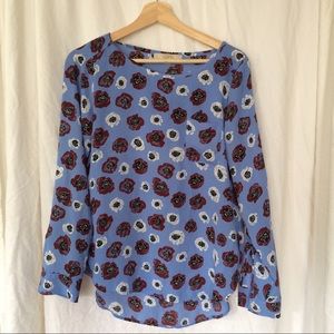 LOFT drapey floral blouse