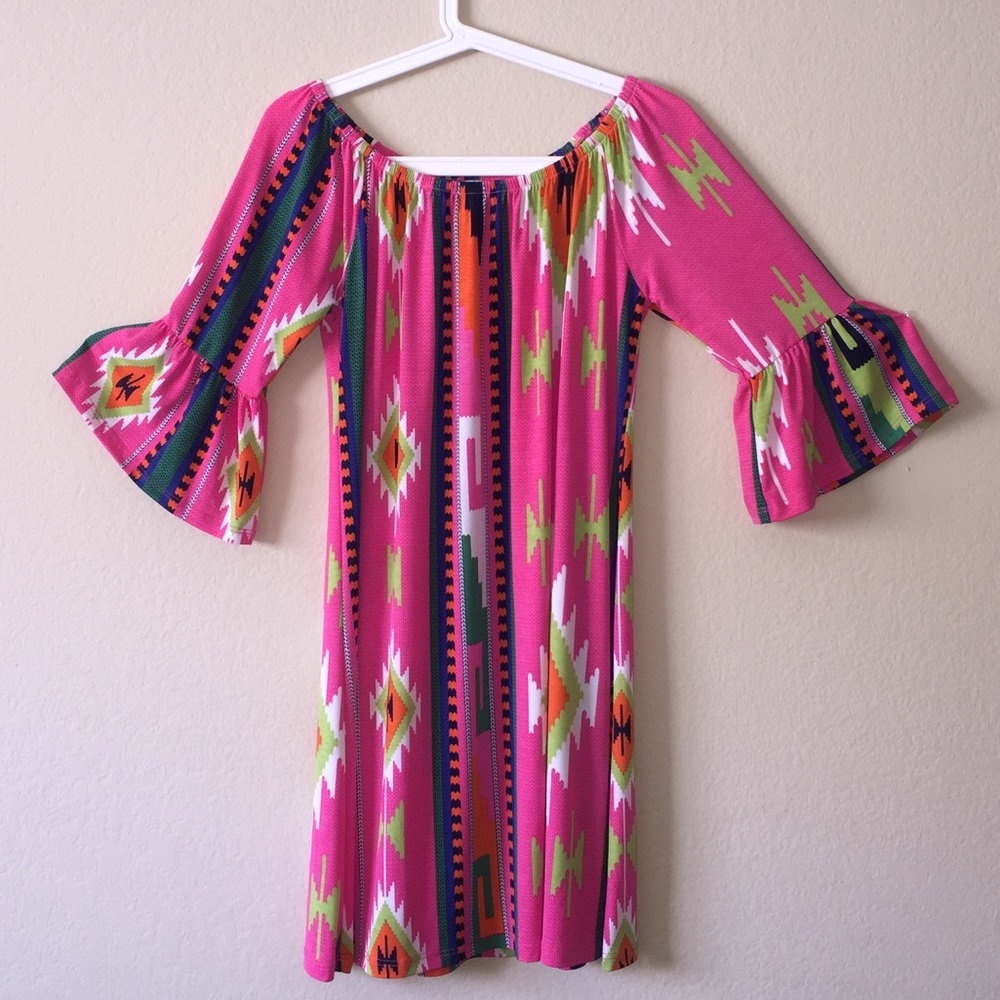 Open Shoulder Multi Color R Rouge Dress