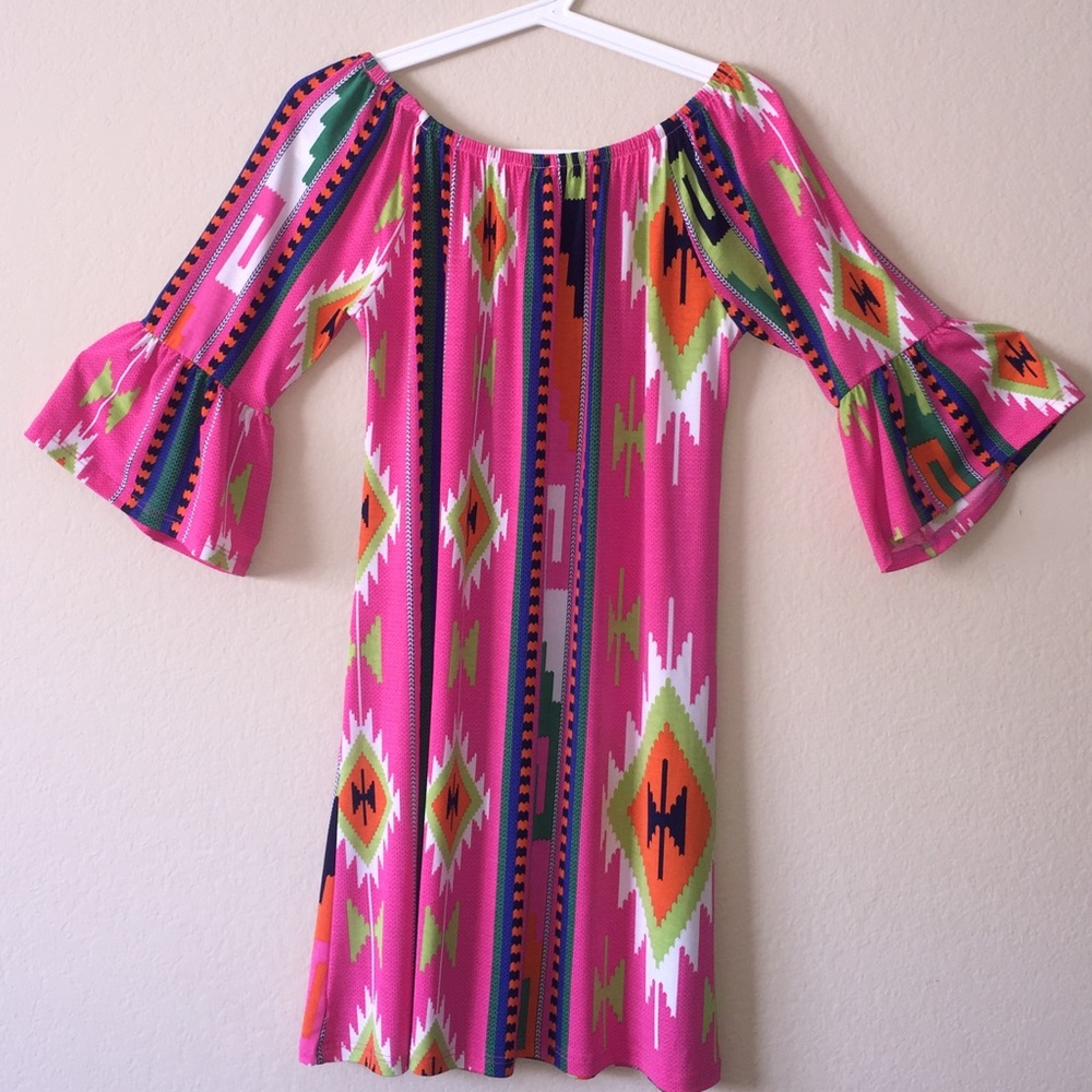 Open Shoulder Multi Color R Rouge Dress - Picture 2 of 2
