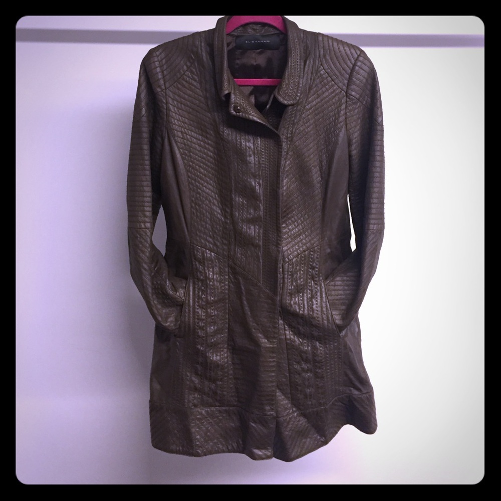 Elie Tahari Leather Coat