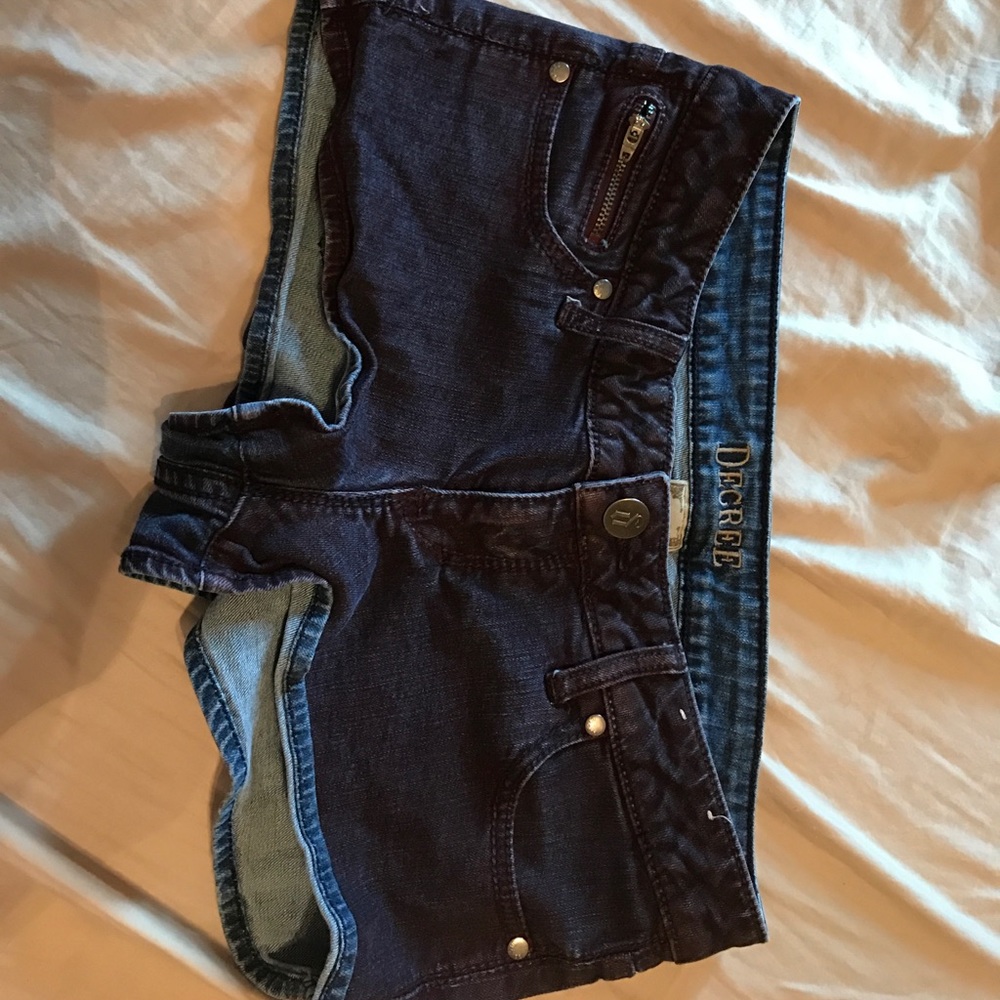 Dark maroon faux leather shorts