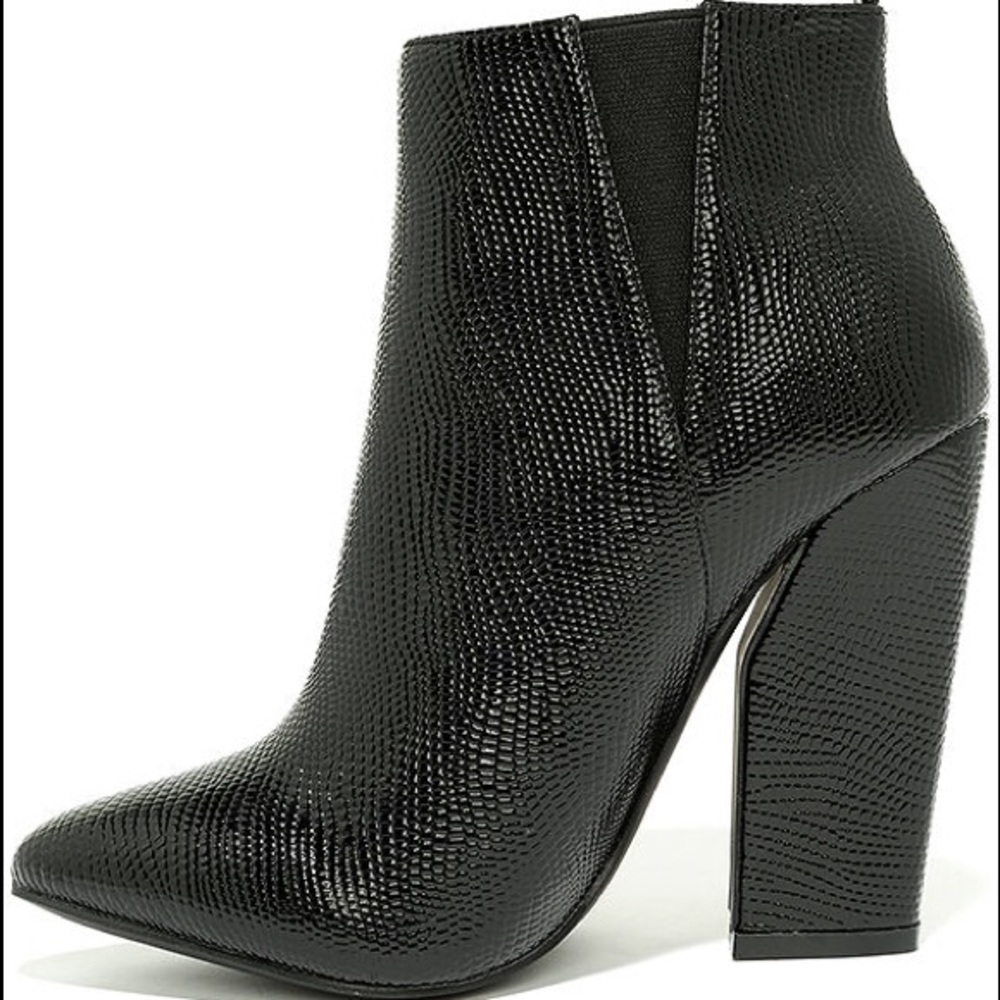 Black high heel ankle booties