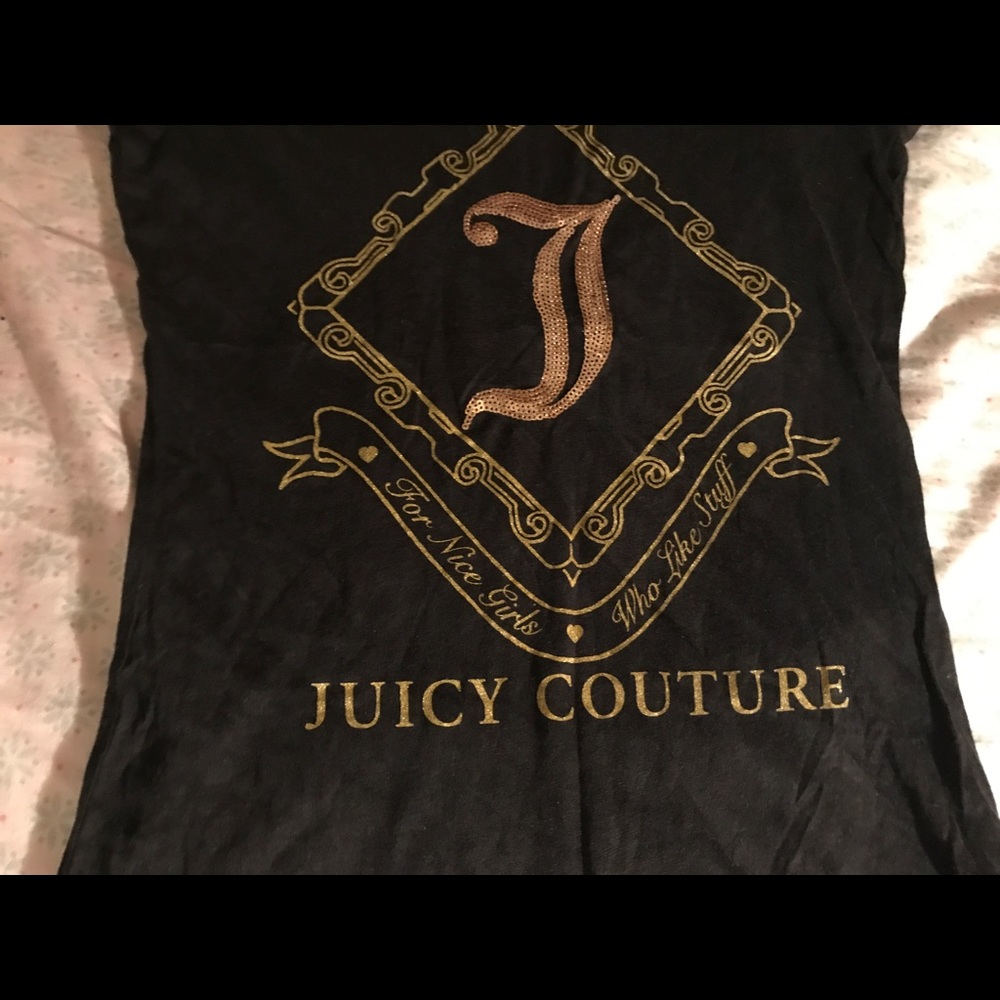 Juicy Couture t-shirt gold accents black