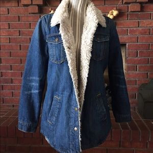 Long Levi Sherpa Denim Jacket