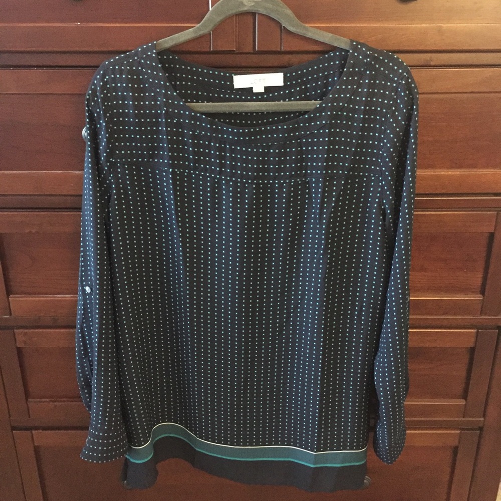 Navy Long Sleeve Loft Blouse