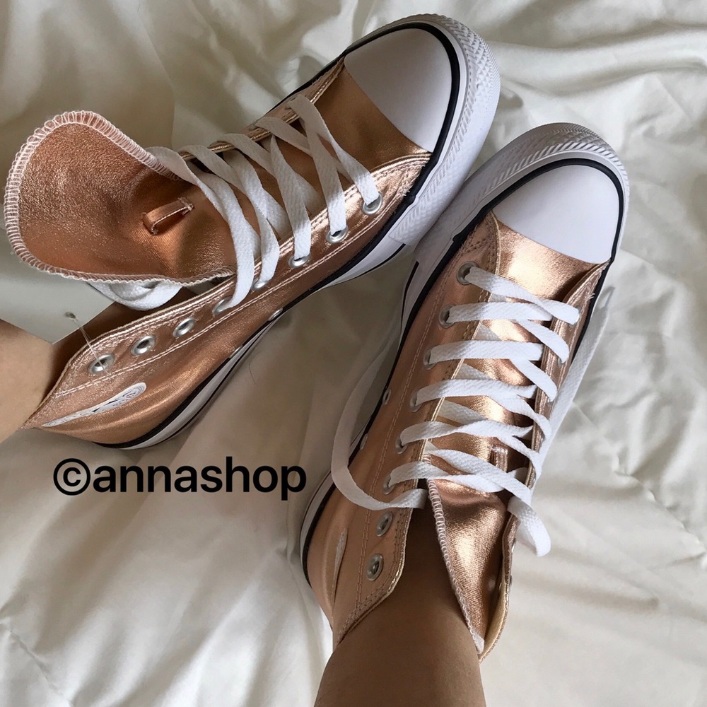 🌟HP🌟NWT rose gold converse high top - Picture 3 of 8