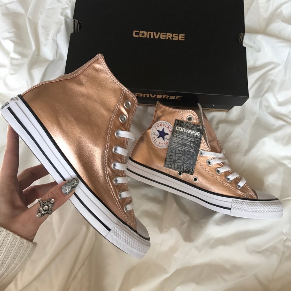 🌟HP🌟NWT rose gold converse high top - Picture 4 of 8