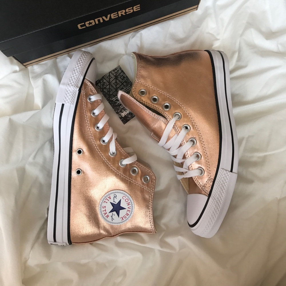 🌟HP🌟NWT rose gold converse high top - Picture 7 of 8