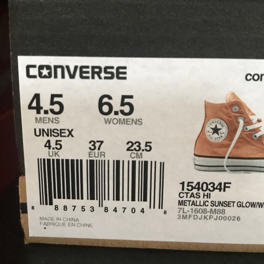🌟HP🌟NWT rose gold converse high top - Picture 8 of 8