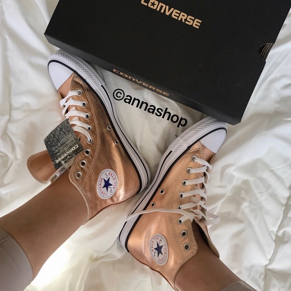 🌟HP🌟NWT rose gold converse high top - Picture 2 of 8
