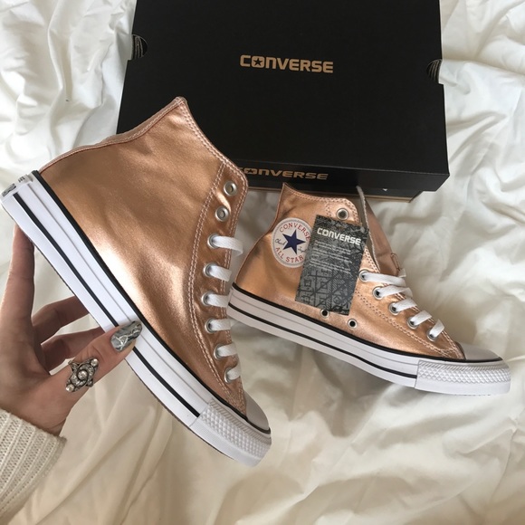 🌟HP🌟NWT rose gold converse high top - Picture 4 of 8