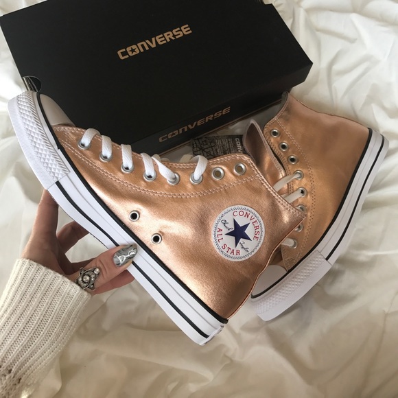 🌟HP🌟NWT rose gold converse high top - Picture 5 of 8