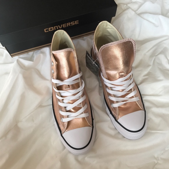 🌟HP🌟NWT rose gold converse high top - Picture 6 of 8