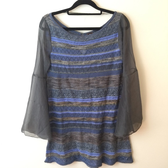 Free People Tops - Free People Knit Bell Sleeve Tunic Shirt Dress