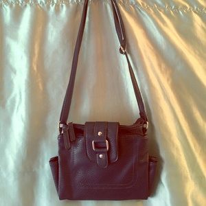 Navy PVC 5 pocket mini carryall crossbody