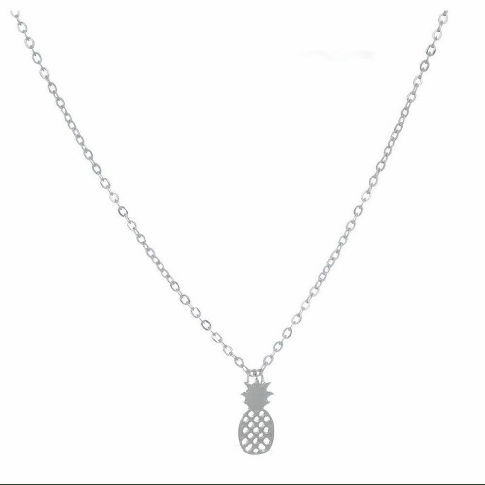 Dainty Pinnapple Silver Brass plated necklace