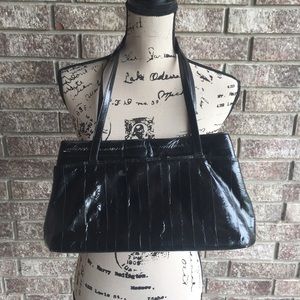 🦑🐍 Exotic Eel Skin Black Purse🐍🦑