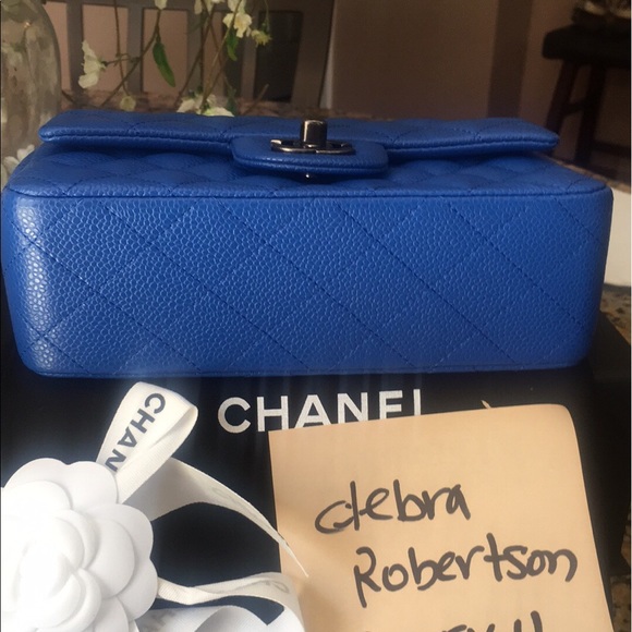 Chanel Caviar Cobalt Blue Mini w/ruthenium hw - Picture 3 of 8