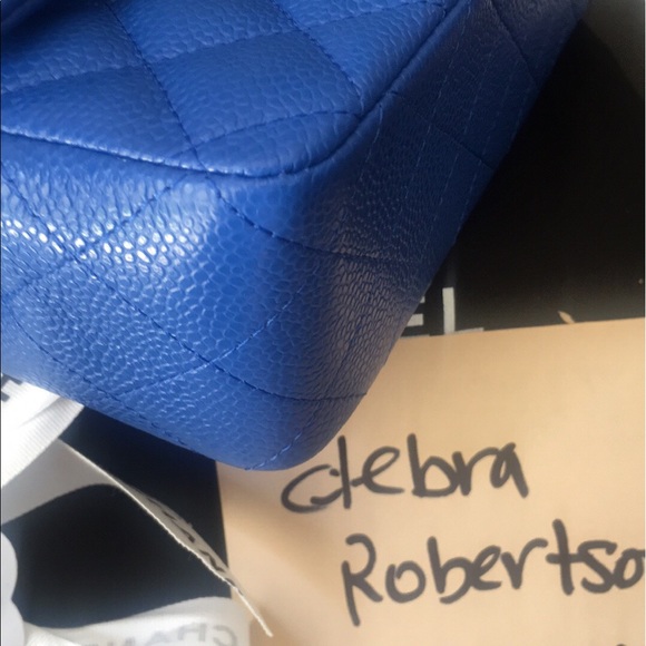 Chanel Caviar Cobalt Blue Mini w/ruthenium hw - Picture 4 of 8