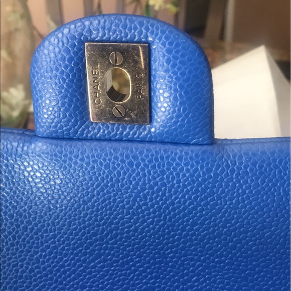 Chanel Caviar Cobalt Blue Mini w/ruthenium hw - Picture 5 of 8