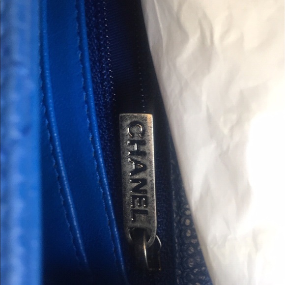 Chanel Caviar Cobalt Blue Mini w/ruthenium hw - Picture 7 of 8