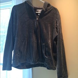 Anne Klein velour hooded sweatshirt