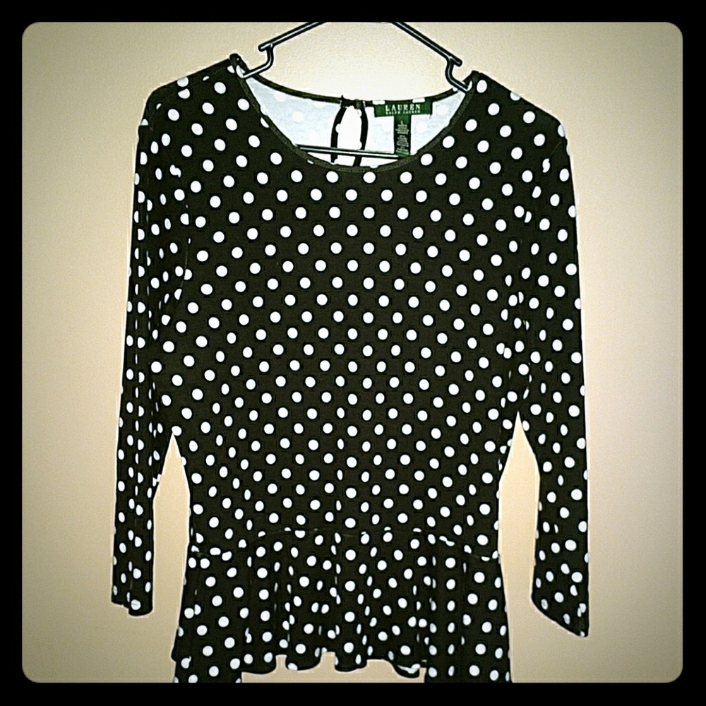 Ralph Lauren black & white peplum