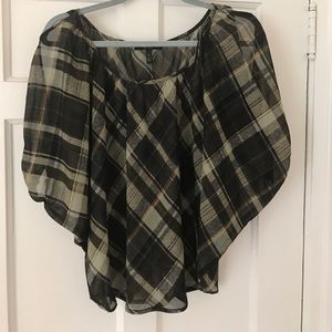 Plaid circle top
