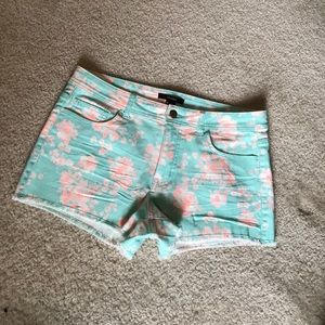 Aqua Blue Floral Shorts