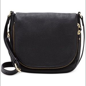 Vince Camuto black baily saddle crossbody bag