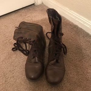 Lace up combat boots