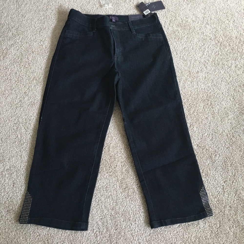 studded cropped denim