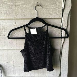 Brandy Melville Velvet Rose Halter Tank