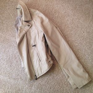 Khaki Faux Leather Jacket