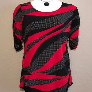Cool Print Red & Black Top