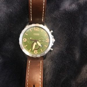 Like new fossil watch with leather band.