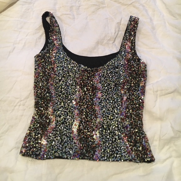 Chetta Rainbow sequen crop tank - Picture 2 of 5