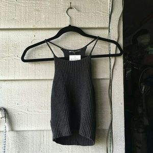 Brandy Melville Knit Soft Grey Tank
