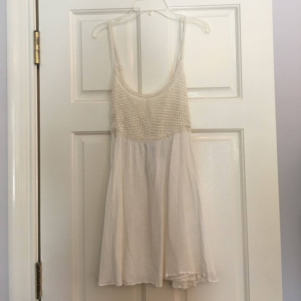 LF white sundress with crochet top
