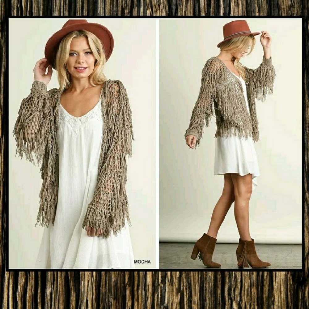 🎉HP🎉FRINGE TEXTURE OPEN CARDIGAN