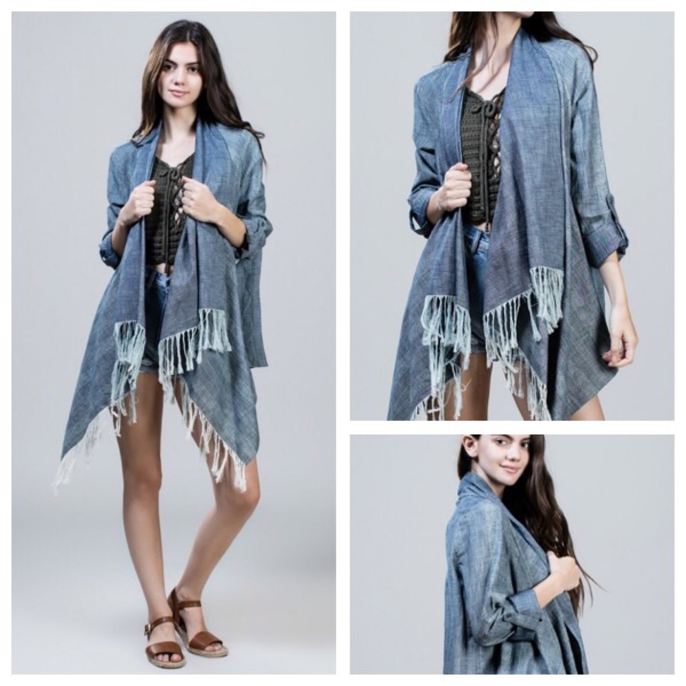 SOLD! Open Denim Jacket w/sleeve options!