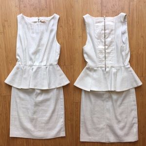 White silver peplum dress