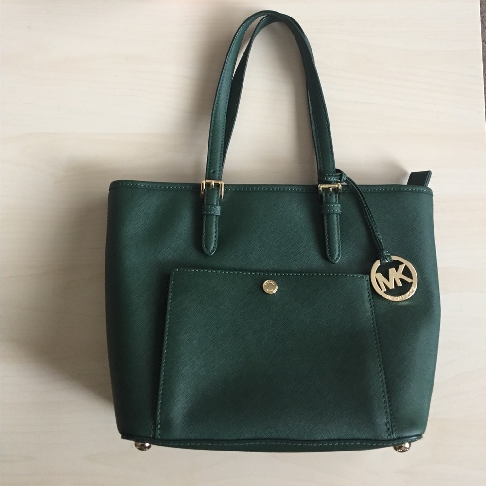 MK Green Leather Bag