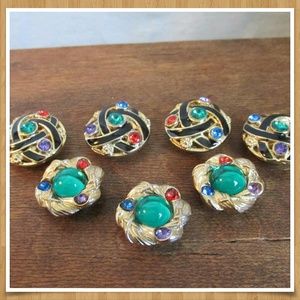 7 Vintage Button Covers 1980's