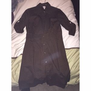 Merona full button brown with tan dots dress