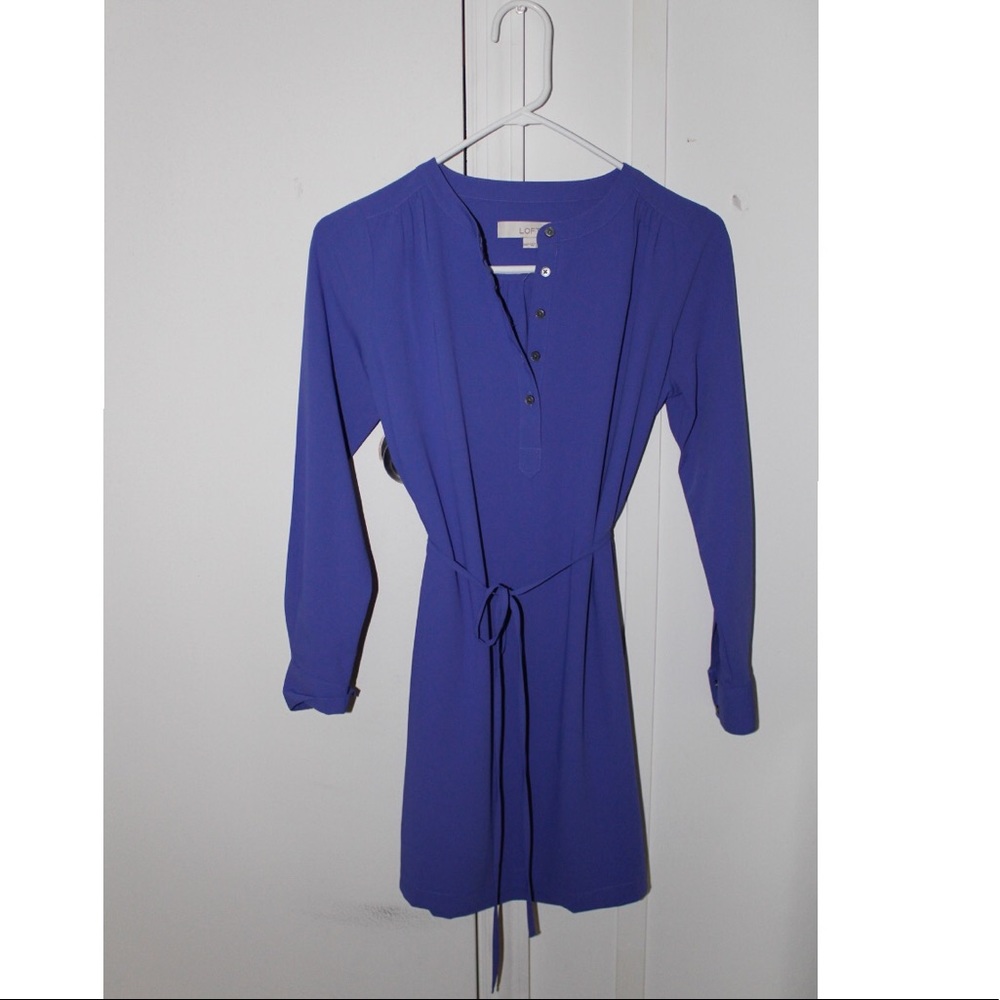 Blue Long Sleeve Dress