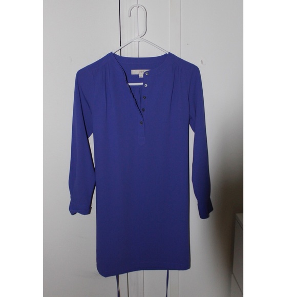 Blue Long Sleeve Dress - Picture 2 of 4