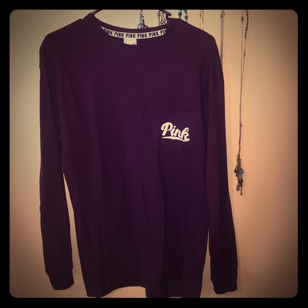 VS Pink Maroon Long Sleeve