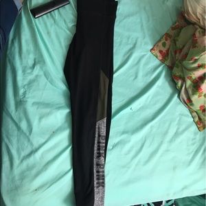 Army green, gray and black leggings from PINK