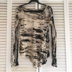 Cream and Black Marble long sleeve